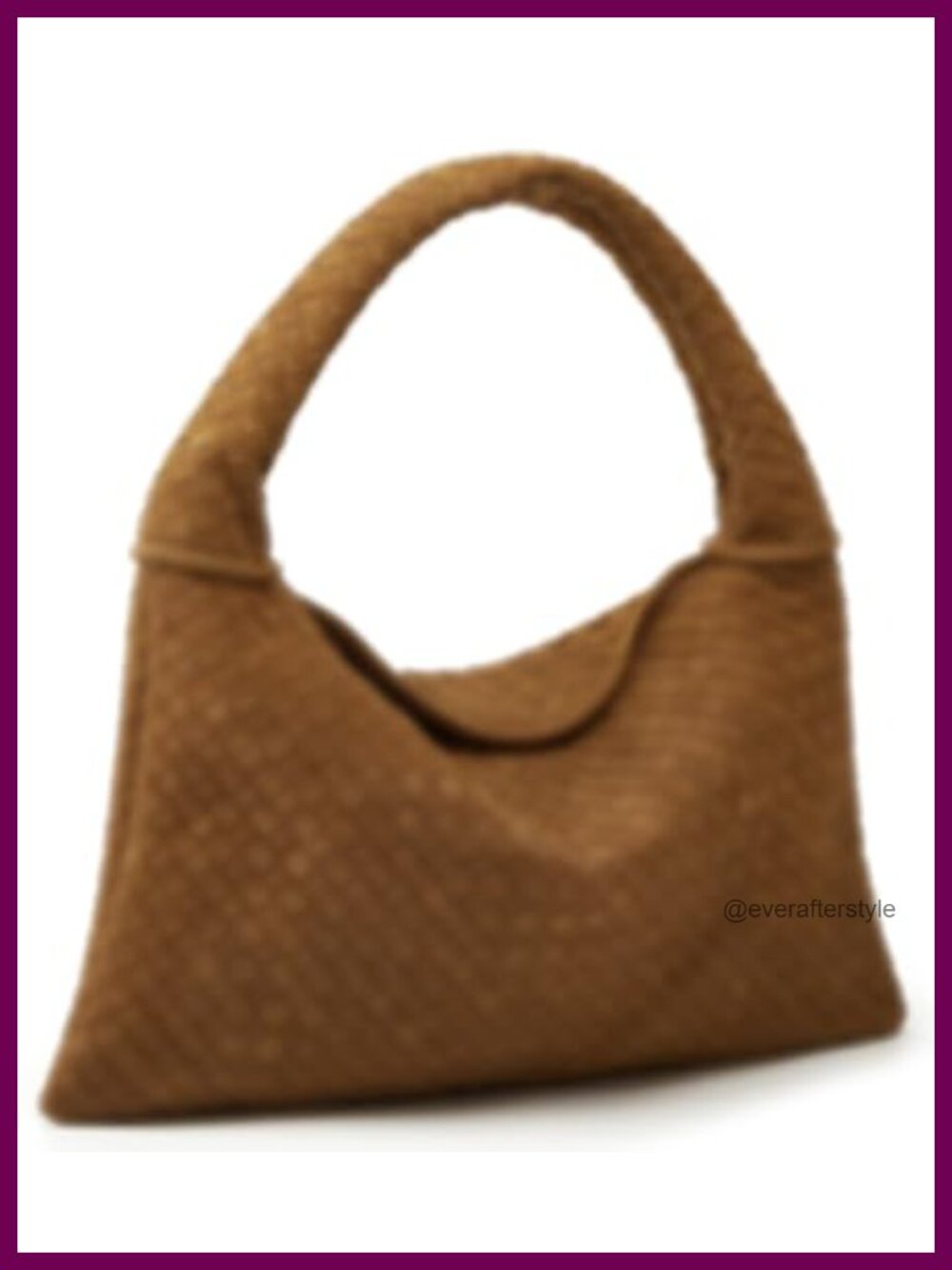 Woven Suede Hobo Bag Slouchy Crossbody Shoulder Tote for Work Travel
